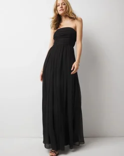 Strapless Chiffon Maxi Dress*White House Black Market Sale