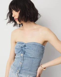 Strapless Denim Bustier*White House Black Market Fashion