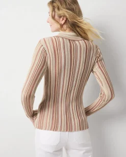 Striped Lurex Cardigan*White House Black Market Hot