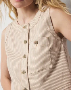 Striped Patch Pocket Shell*White House Black Market Best