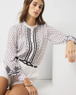 Swiss Dot Blouse*White House Black Market Best