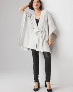 Textured Knit Ruana*White House Black Market Outlet