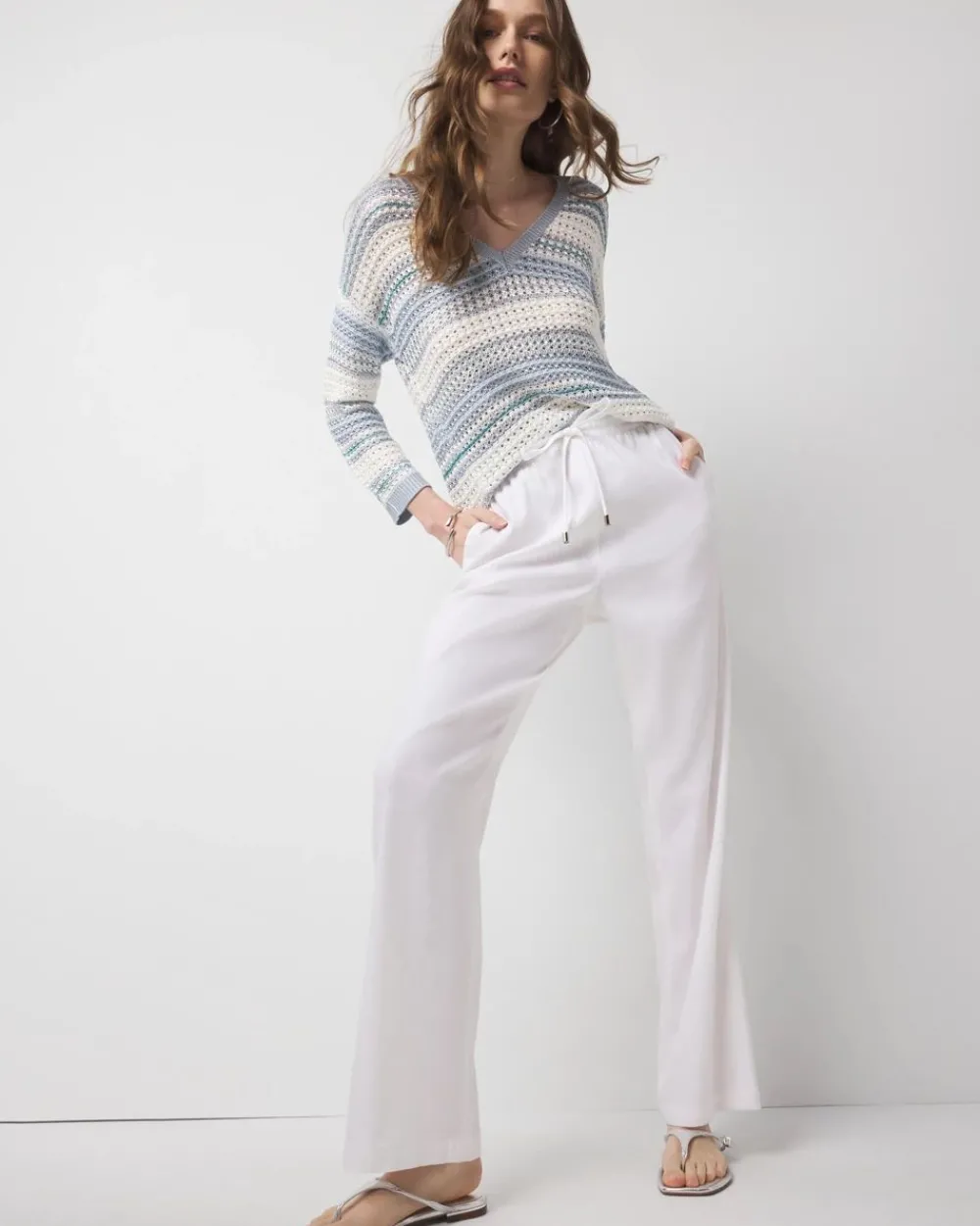 The Everyday Trouser in Linen*White House Black Market Outlet