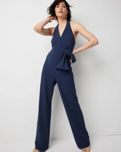 Tie Waist Halter Jumpsuit*White House Black Market Sale