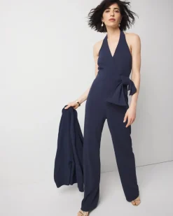 Tie Waist Halter Jumpsuit*White House Black Market Sale