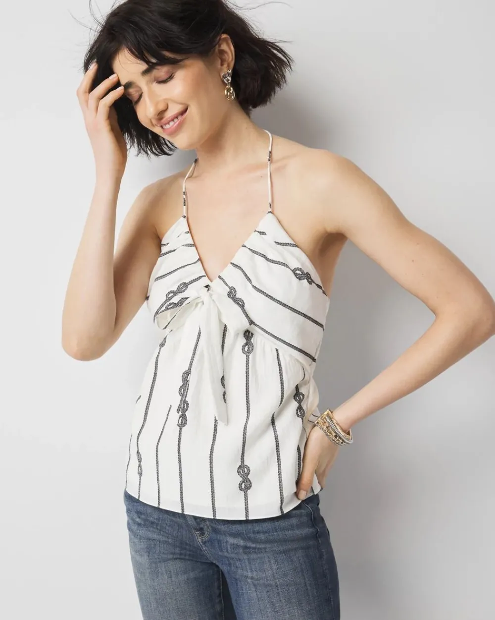 Tie-Front Halter Top*White House Black Market Hot