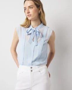 Tie-Neck Shell*White House Black Market Fashion