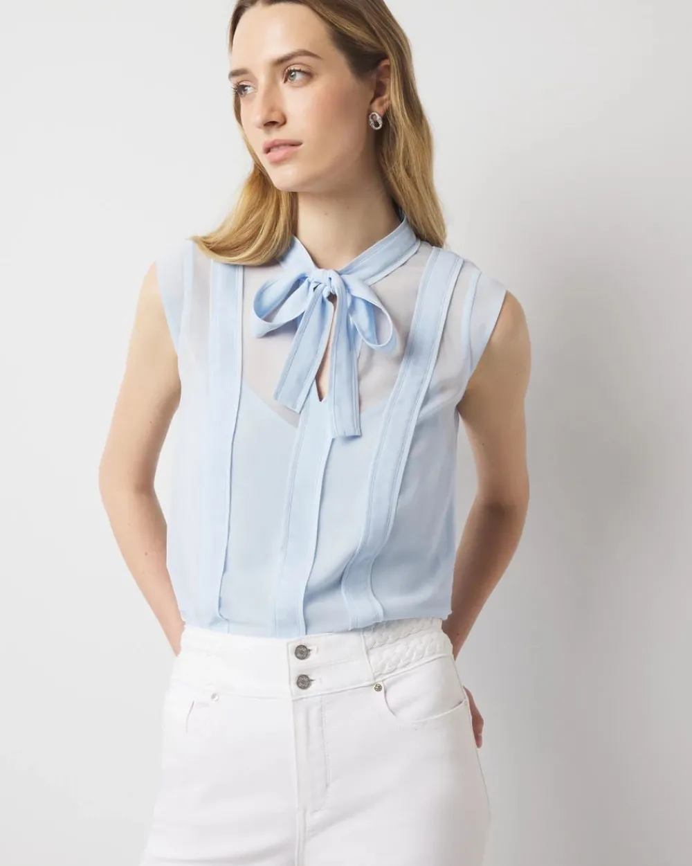 Tie-Neck Shell*White House Black Market Fashion