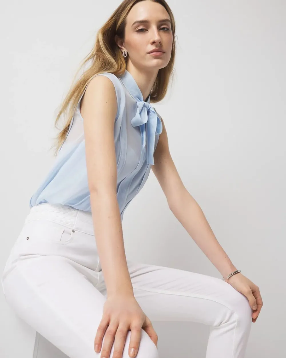 Tie-Neck Shell*White House Black Market Fashion
