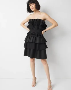 Tiered Ruffle Bustier Dress*White House Black Market Sale