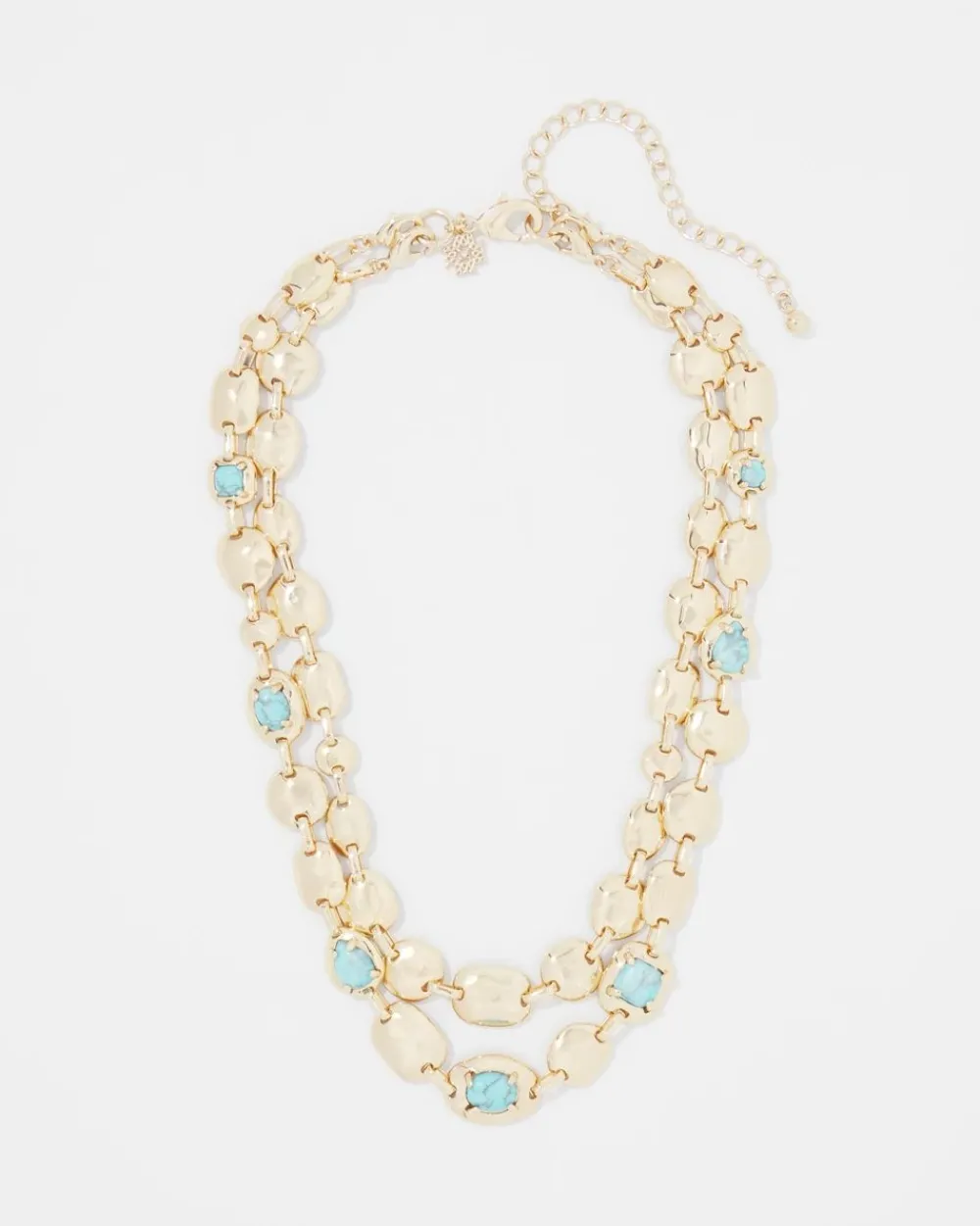 Turquoise + Gold Multistrand Necklace*White House Black Market Best