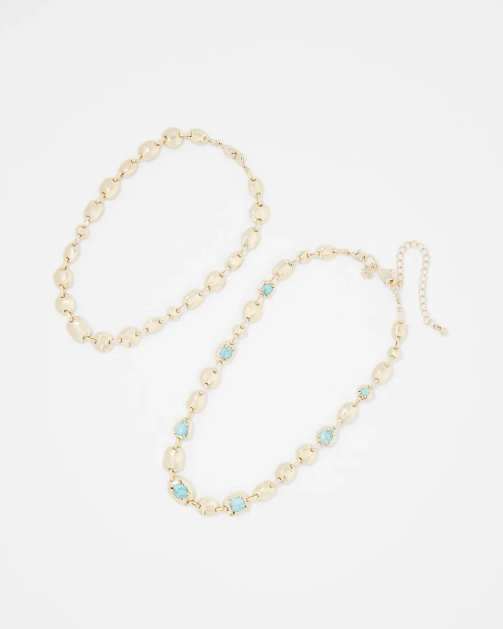 Turquoise + Gold Multistrand Necklace*White House Black Market Best