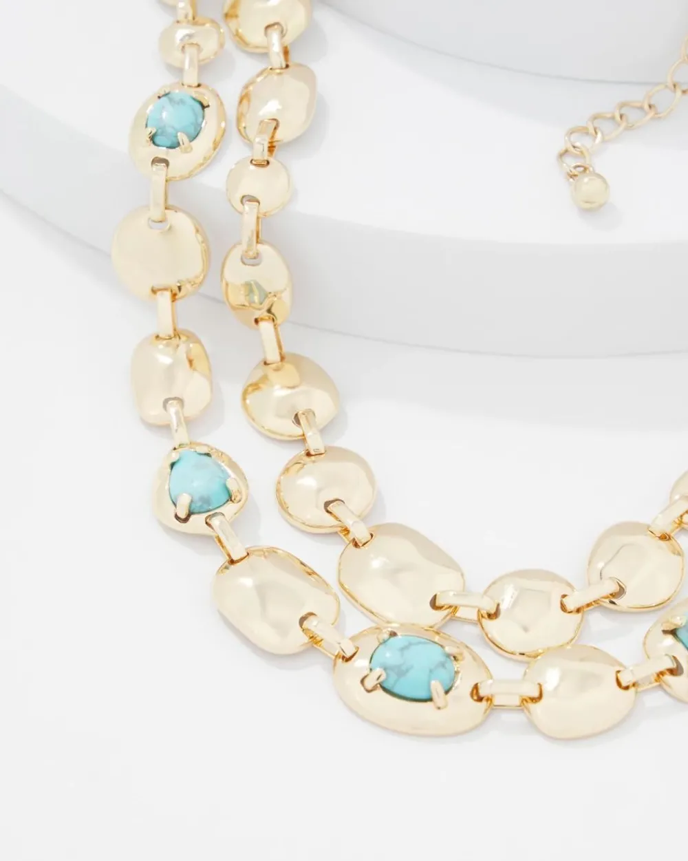 Turquoise + Gold Multistrand Necklace*White House Black Market Best