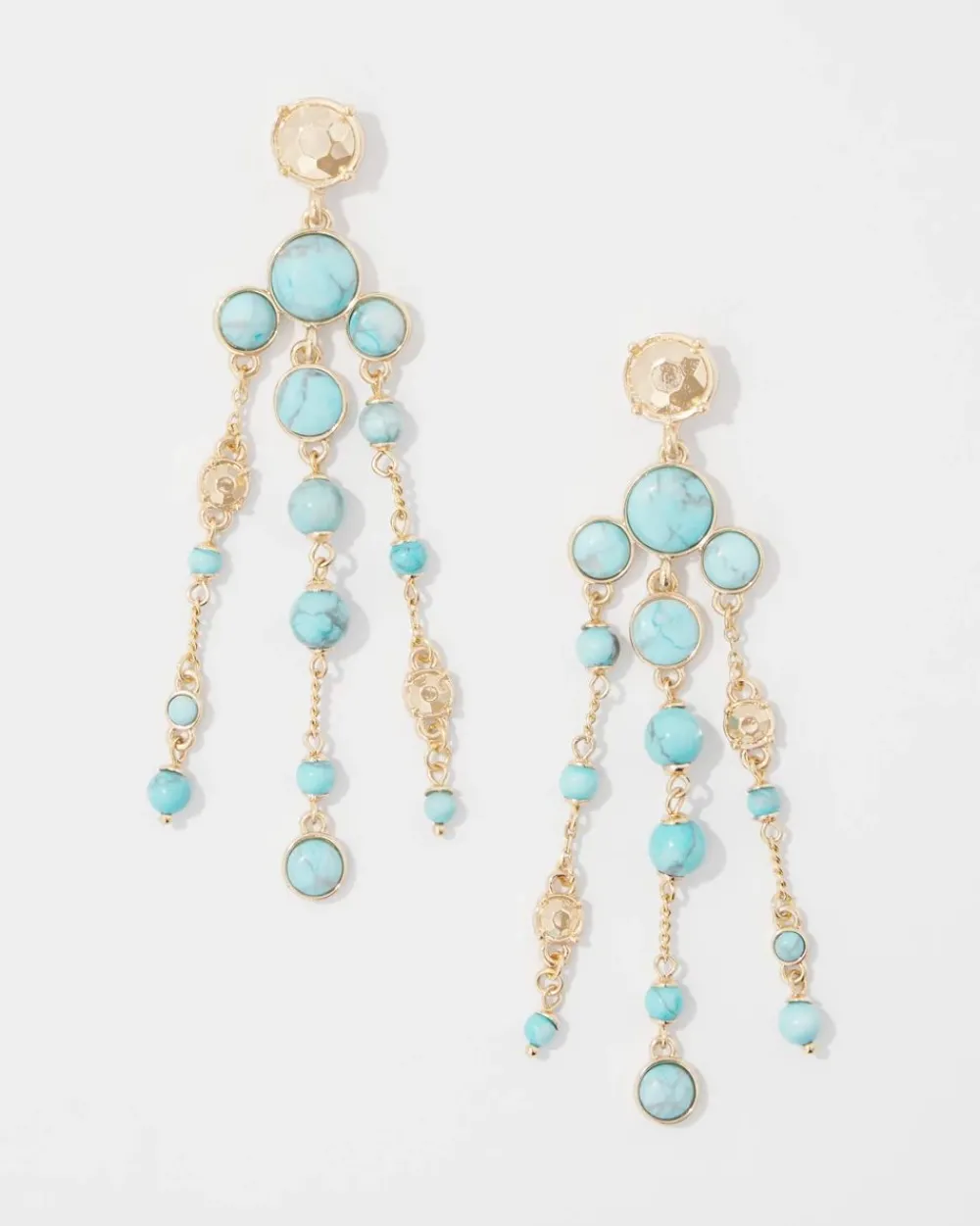 Turquoise + Gold Statement Earrings*White House Black Market Hot