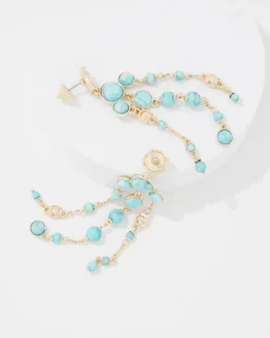 Turquoise + Gold Statement Earrings*White House Black Market Hot