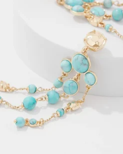 Turquoise + Gold Statement Earrings*White House Black Market Hot