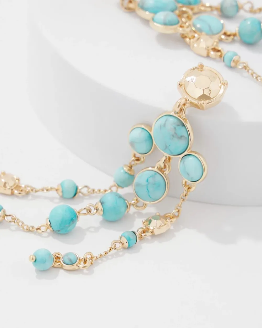 Turquoise + Gold Statement Earrings*White House Black Market Hot