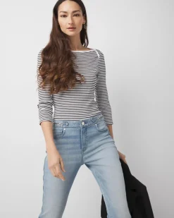WHBM FORME™ Ribbed Stretch Boatneck Top*White House Black Market Fashion
