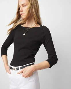 WHBM FORME™ Ribbed Stretch Boatneck Top*White House Black Market Clearance