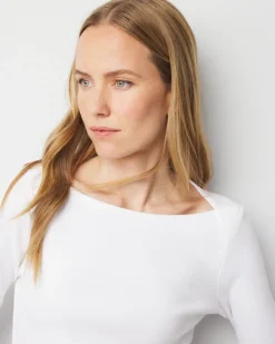 WHBM FORME™ Ribbed Stretch Boatneck Top*White House Black Market Online