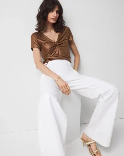 WHBM FORME™ All Ways Stretch Metallic Twist Front Tee*White House Black Market Outlet