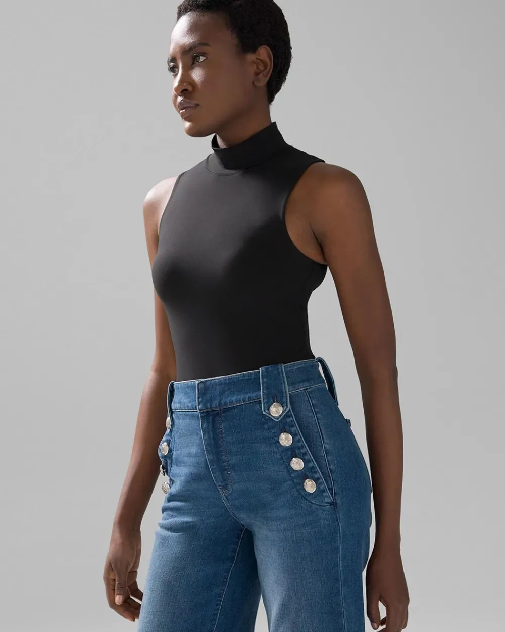 WHBM FORME™ All Ways Stretch Mock Neck Tank*White House Black Market Best