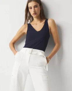 WHBM FORME™ All Ways Stretch Dual Neck Tank*White House Black Market New