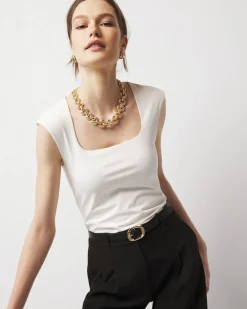 WHBM FORME™ All Ways Stretch Square Neck Top*White House Black Market New