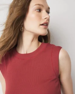 WHBM FORME™ Ribbed Stretch Ruched Side Tank*White House Black Market Discount