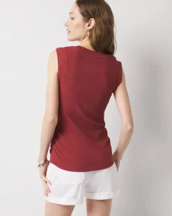 WHBM FORME™ Ribbed Stretch Ruched Side Tank*White House Black Market Discount