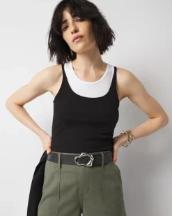 WHBM FORME™ Ribbed Stretch Layered Tank*White House Black Market Sale
