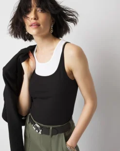 WHBM FORME™ Ribbed Stretch Layered Tank*White House Black Market Sale