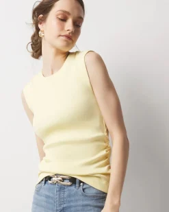 WHBM FORME™ Ribbed Stretch Ruched Side Tank*White House Black Market New