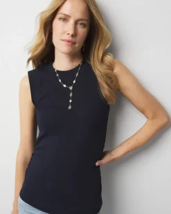 WHBM FORME™ Ribbed Stretch Ruched Side Tank*White House Black Market New