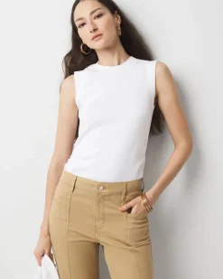 WHBM FORME™ Ribbed Stretch Ruched Side Tank*White House Black Market Clearance