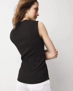 WHBM FORME™ Ribbed Stretch Ruched Side Tank*White House Black Market Outlet