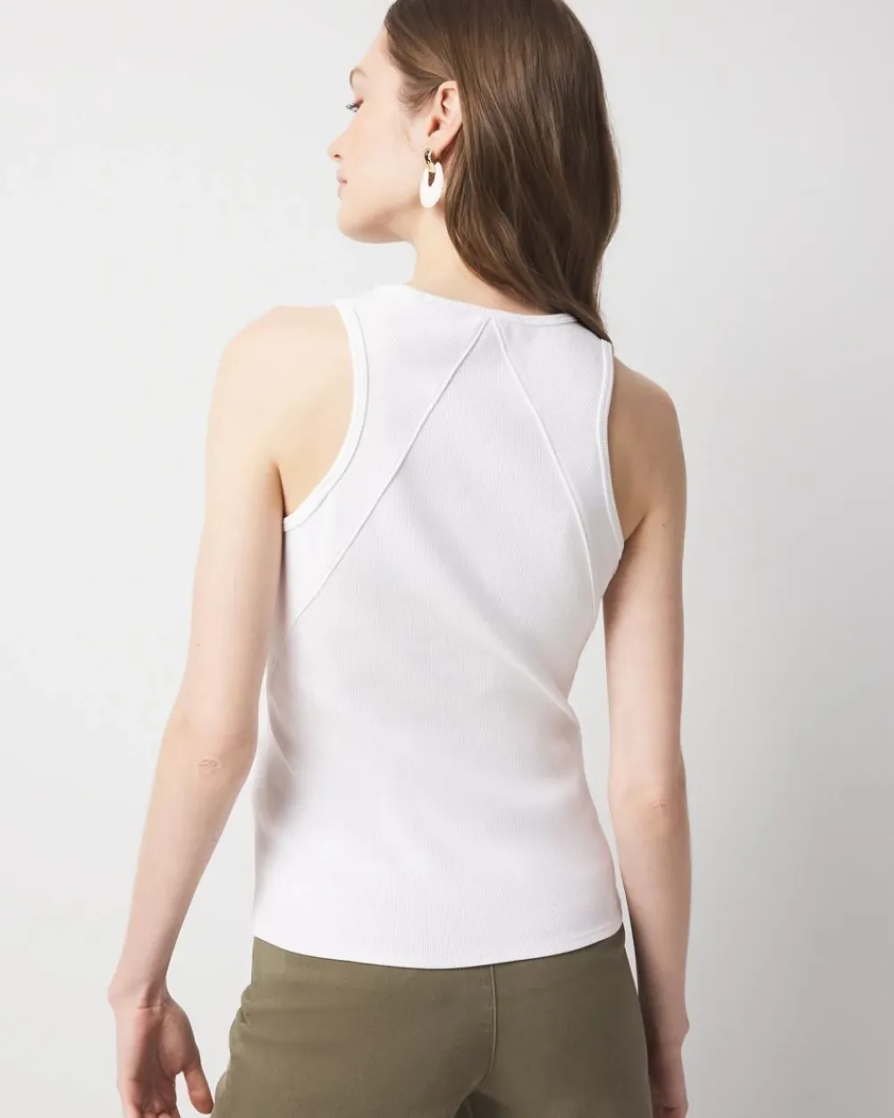 WHBM FORME™ Ribbed Stretch Racer Back Tank*White House Black Market Clearance