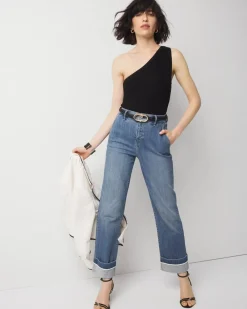 WHBM FORME™ Sculpt Stretch One Shoulder Sweater*White House Black Market New
