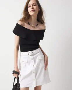 WHBM FORME™ Sculpt Stretch Off-the-Shoulder Sweater*White House Black Market New