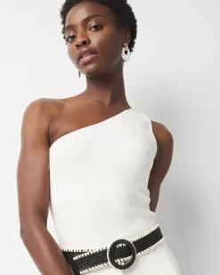 WHBM FORME™ Sculpt Stretch One Shoulder Sweater*White House Black Market New