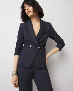 WHBM® Two-Button Denim-Look Studio Blazer*White House Black Market Fashion