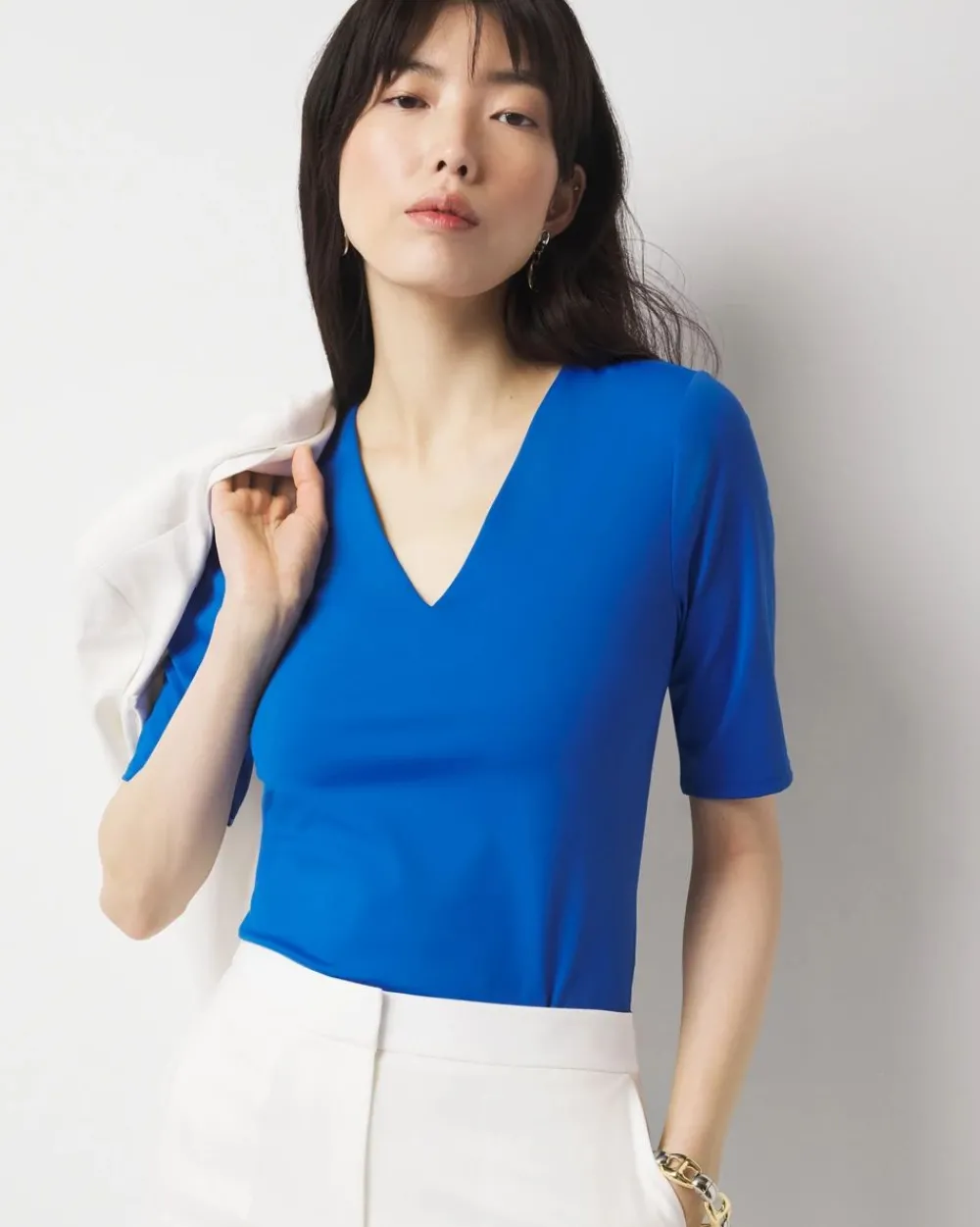 WHBMFORME™ All Ways Stretch Elbow-Sleeve Tee*White House Black Market Clearance