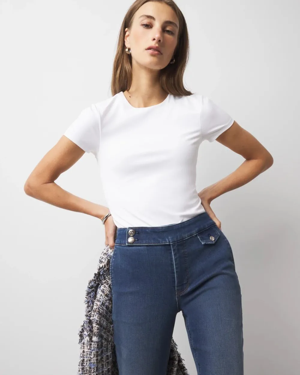 WHBMFORME™ All Ways Stretch Crewneck Tee*White House Black Market Sale