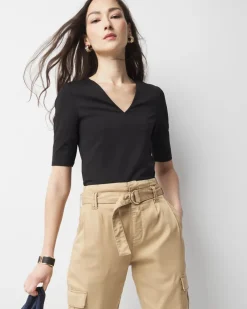 WHBMFORME™ All Ways Stretch Elbow-Sleeve Tee*White House Black Market Fashion