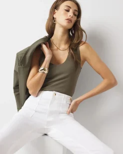 WHBMFORME™ All Ways Stretch Scoop Neck Shell*White House Black Market Hot