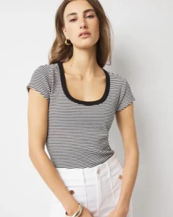 WHBMFORME™ Ribbed Stretch Scoop Neck Tee*White House Black Market New