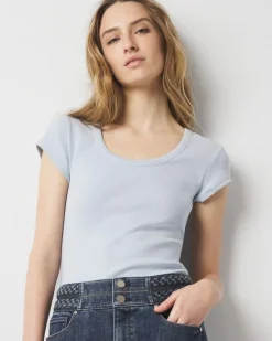 WHBMFORME™ Ribbed Stretch Scoop Neck Tee*White House Black Market New
