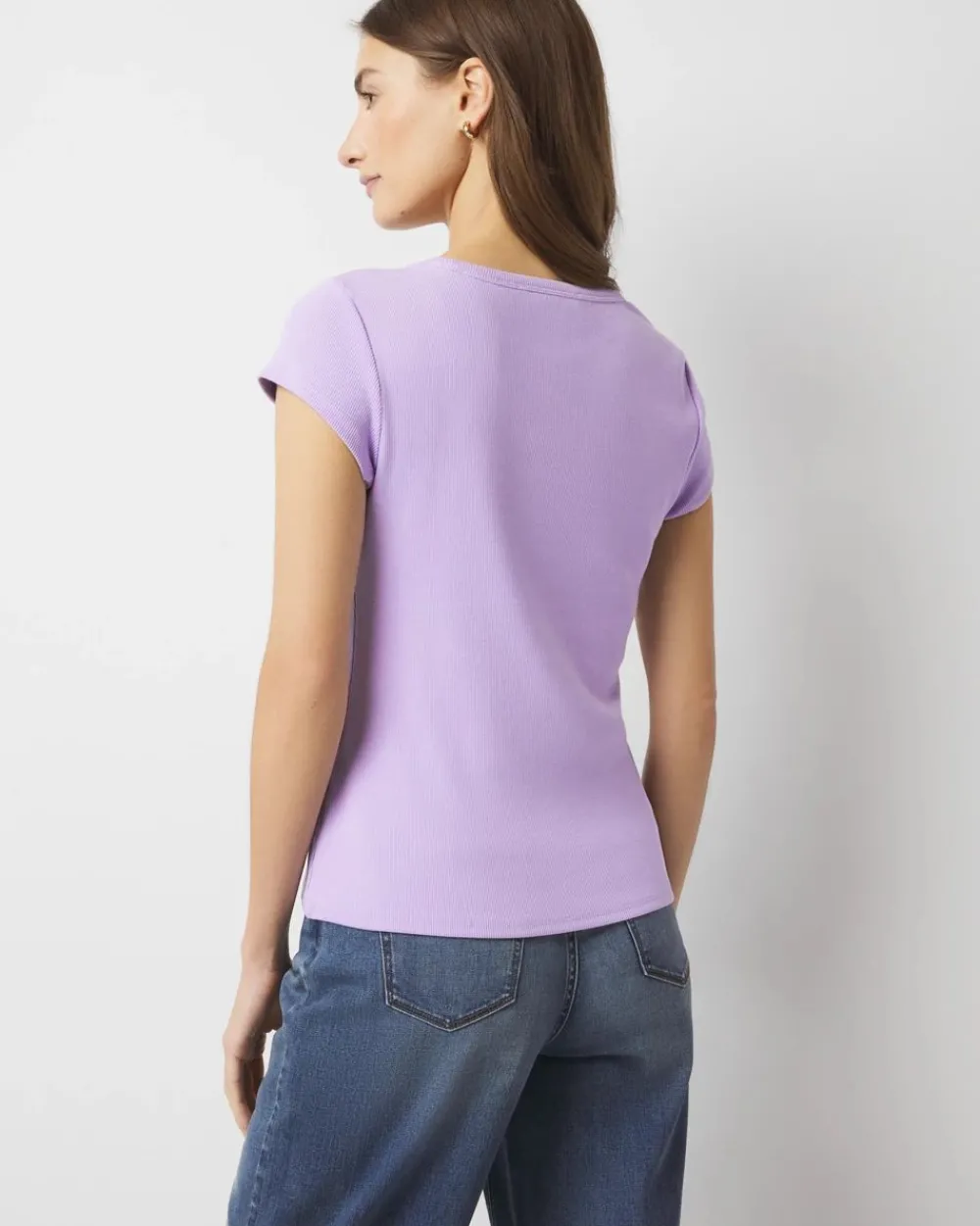 WHBMFORME™ Ribbed Stretch Scoop Neck Tee*White House Black Market Hot
