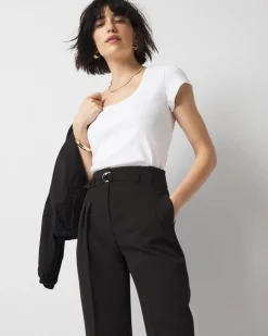WHBMFORME™ Ribbed Stretch Scoop Neck Tee*White House Black Market Fashion