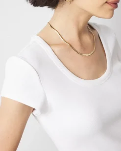 WHBMFORME™ Ribbed Stretch Scoop Neck Tee*White House Black Market Fashion